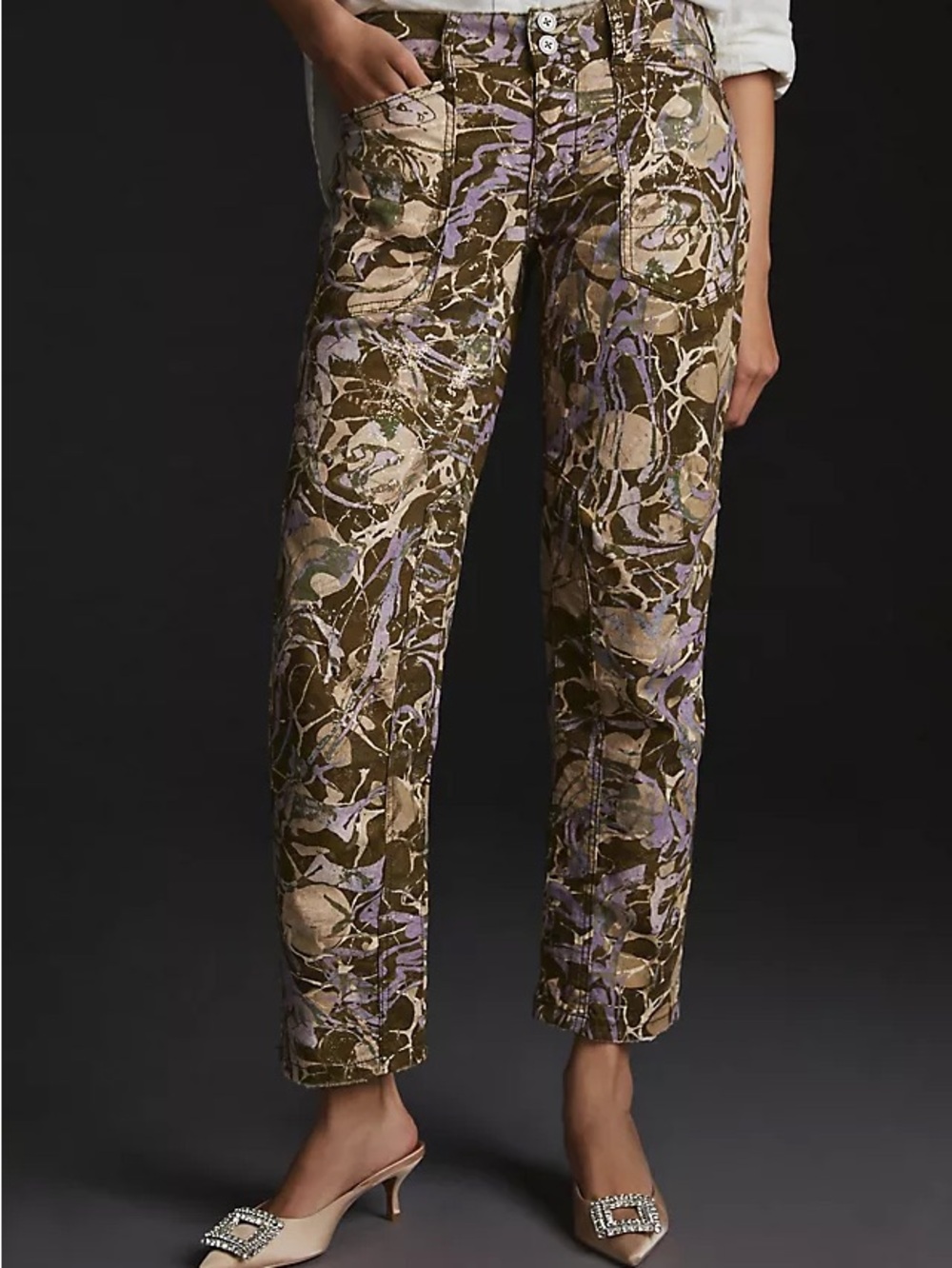 Anthropologie Low Waist Pilcro The Wanderer Printed Pants Size 25 Boho Eclectic